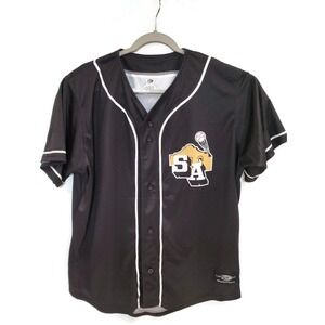 San Antonio Missions Baseball Jersey Large Black Throwback 46 Piped OT Sports